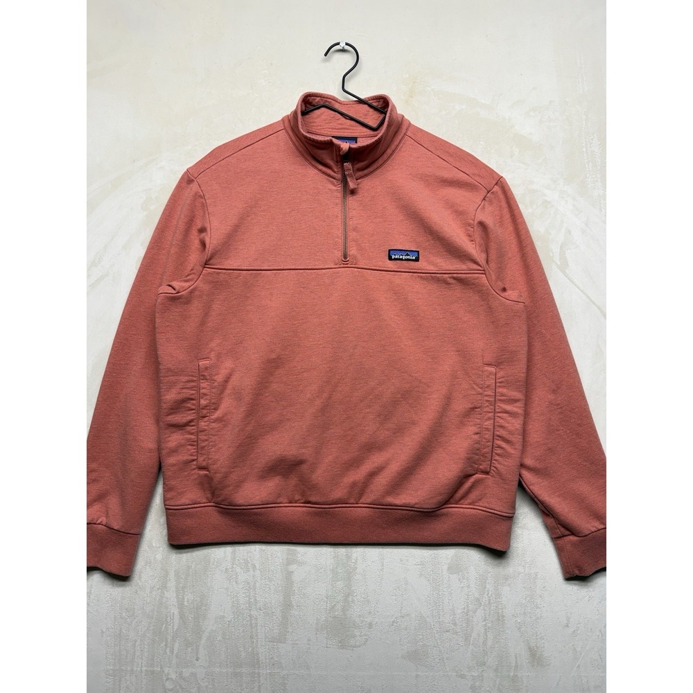 Patagonia Ahnya 1/4 Zip Sweatshirt Womens Large Coral Pink Fleece Pullover Hike